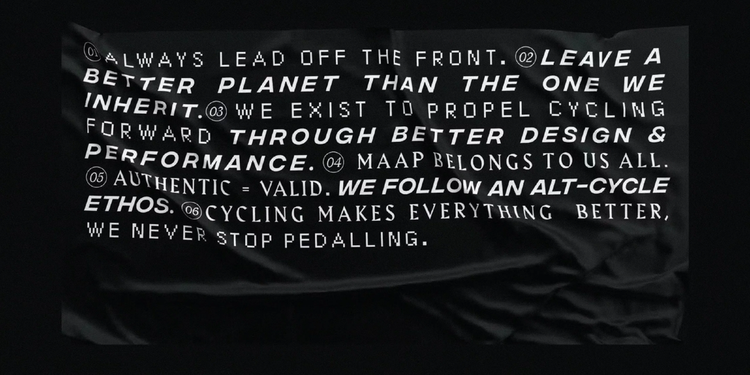 Brand Manifesto section from MAAP