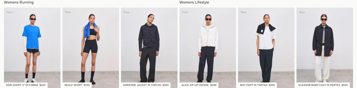 Womens Running and Lifestyle section from Literary Sport