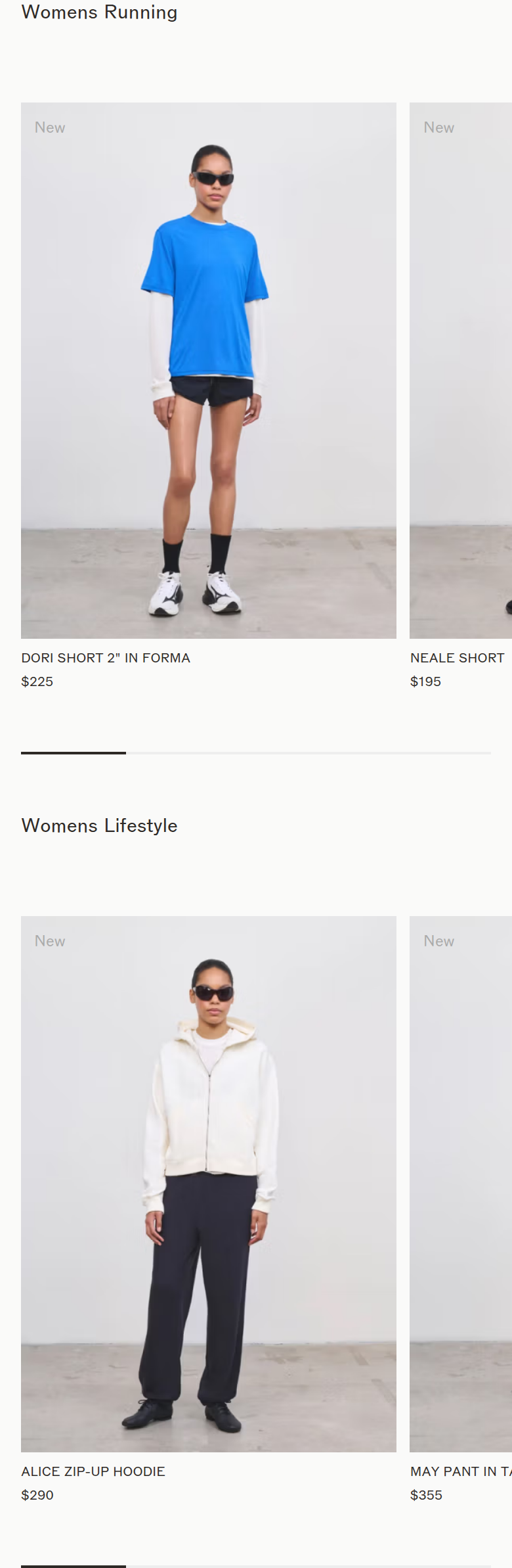 Womens Running and Lifestyle section from Literary Sport, on a phone