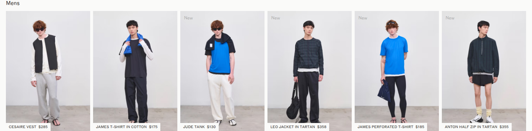 Mens section from Literary Sport