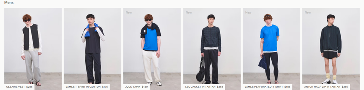 Mens section from Literary Sport