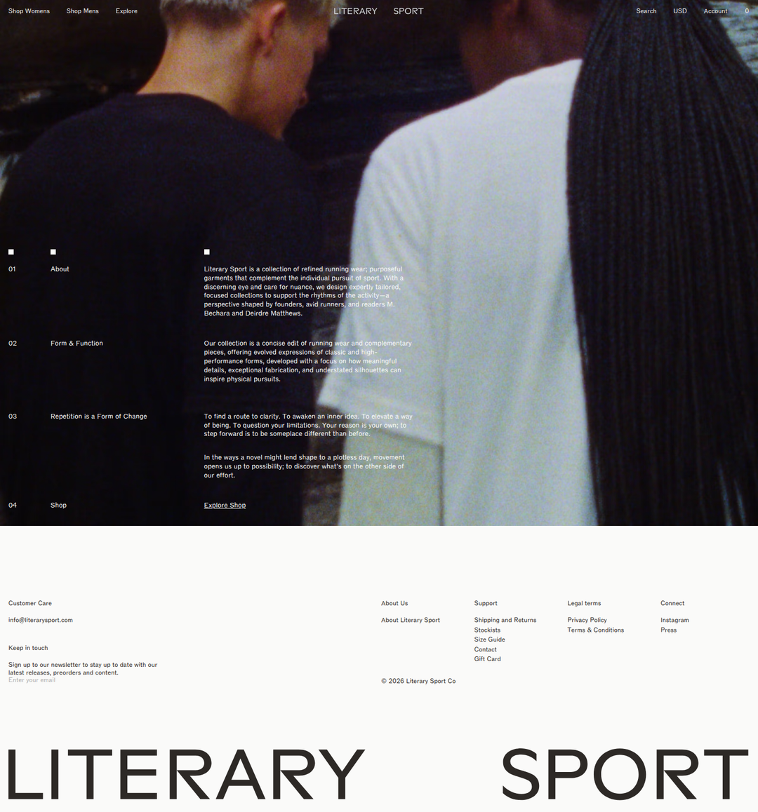 About page of Literary Sport