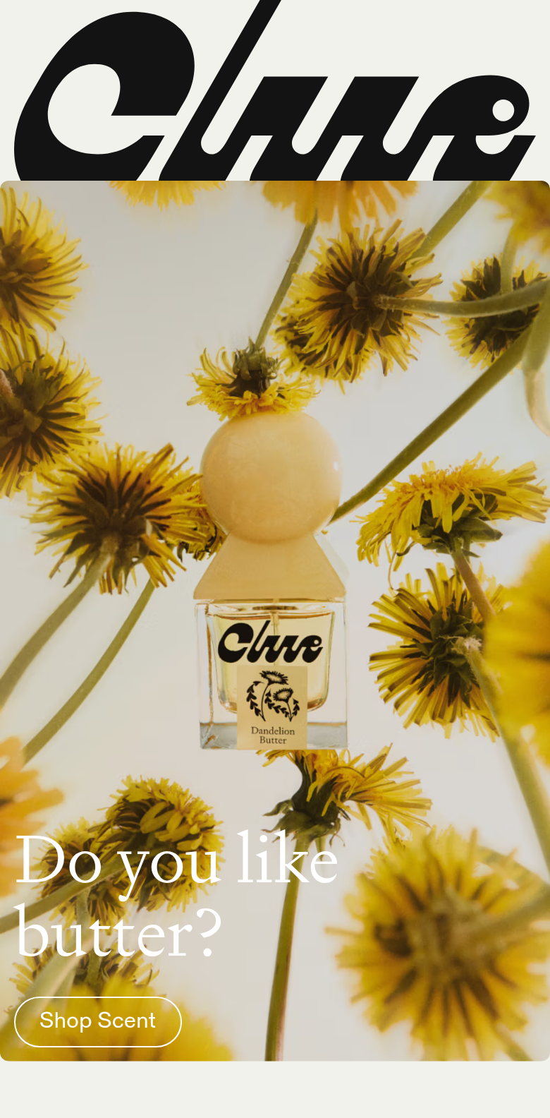 Do You Like Butter section from Clue Perfumery, on a phone