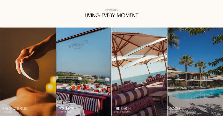 Living Every Moment section from KUBE Saint-Tropez