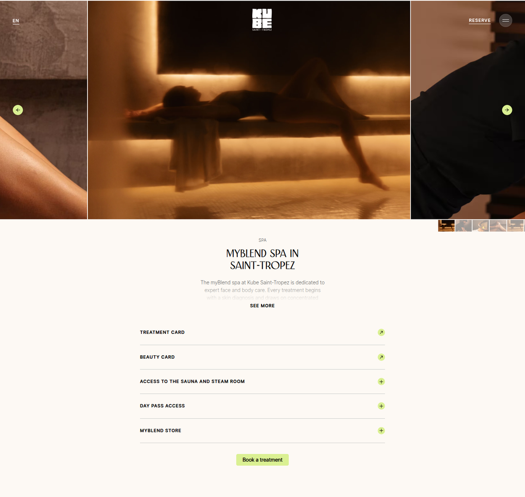 MyBlend Spa in Saint-Tropez section from KUBE Saint-Tropez