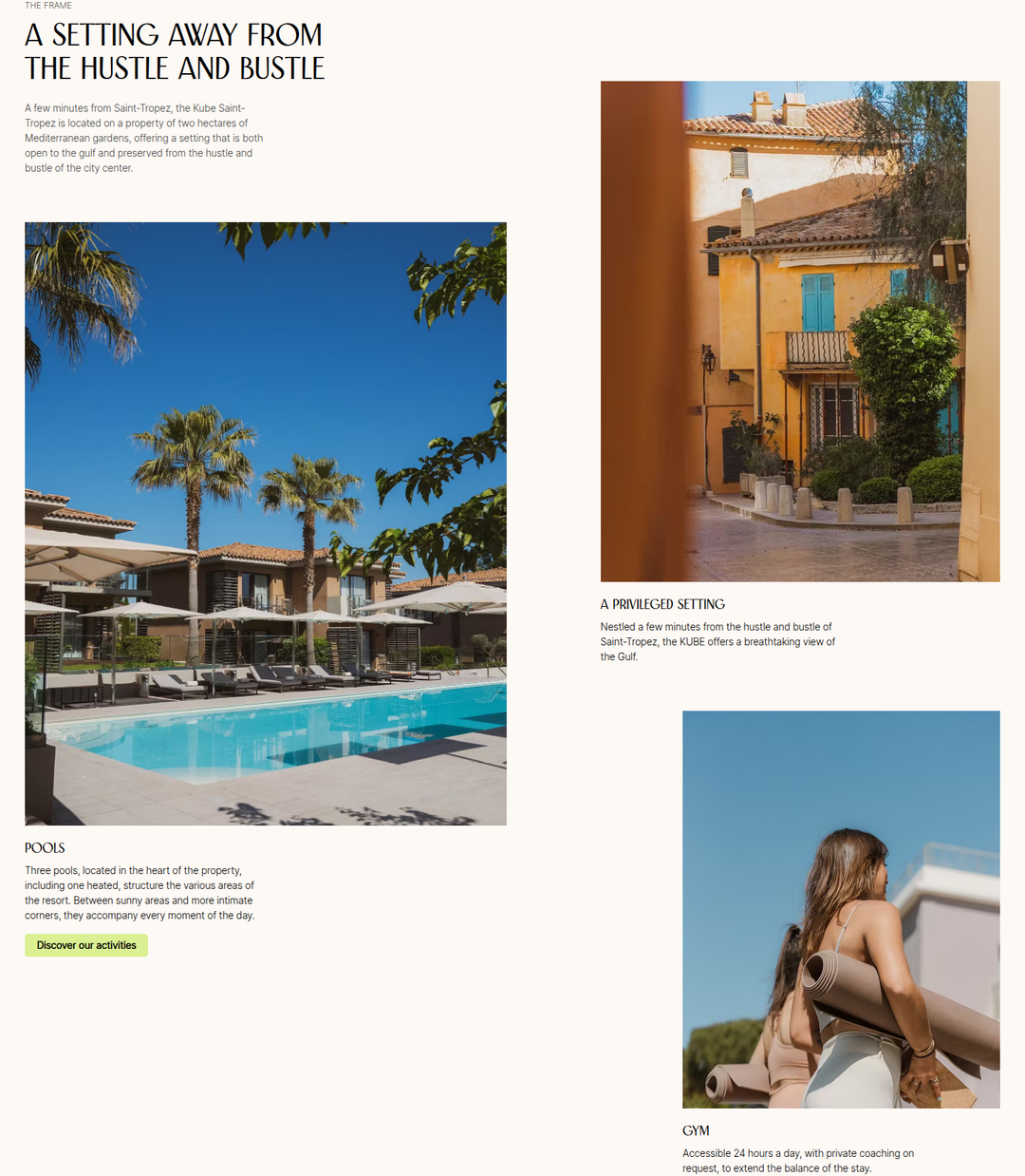 A Setting Away From the Hustle and Bustle section from KUBE Saint-Tropez
