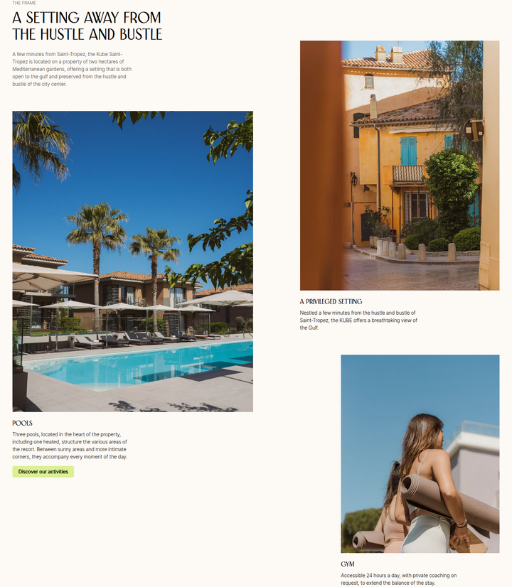 A Setting Away From the Hustle and Bustle section from KUBE Saint-Tropez