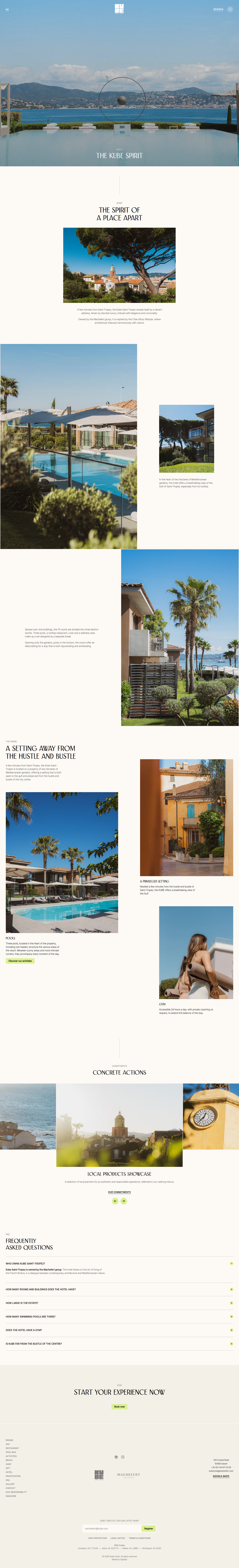 About page of KUBE Saint-Tropez
