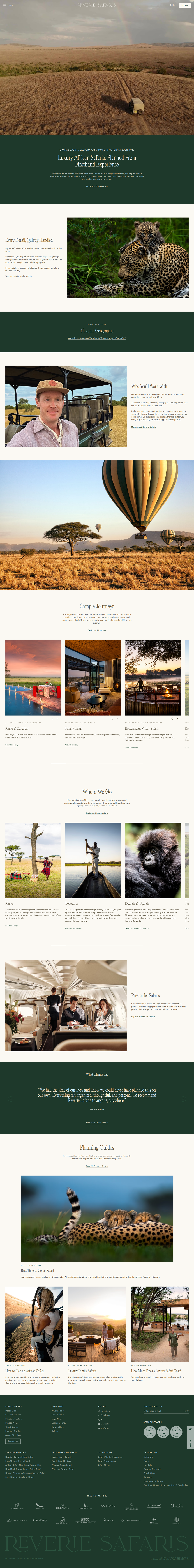 Home page of Reverie Safaris