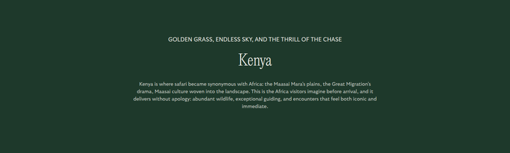 Kenya section from Reverie Safaris