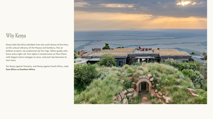 Why Kenya section from Reverie Safaris
