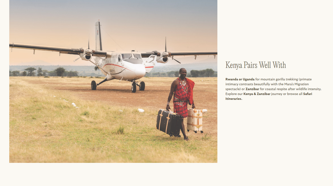 Kenya Pairs Well With section from Reverie Safaris