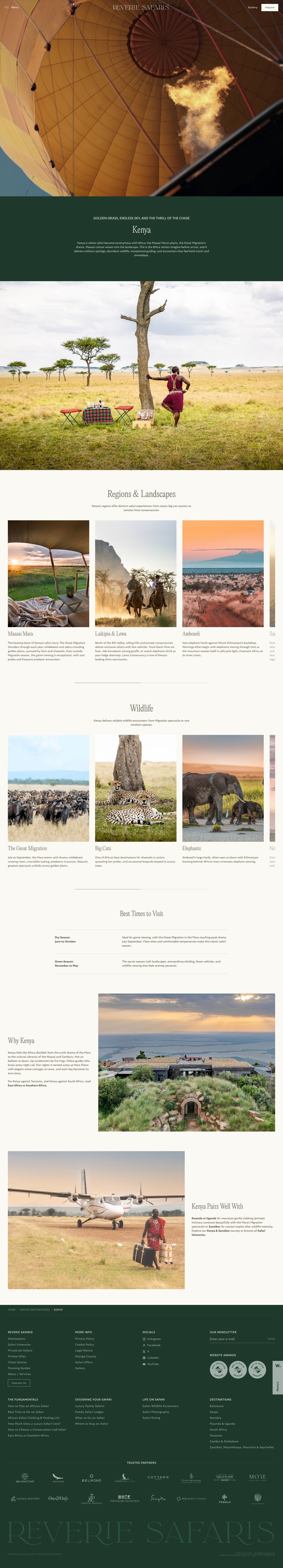 Kenya page from Reverie Safaris