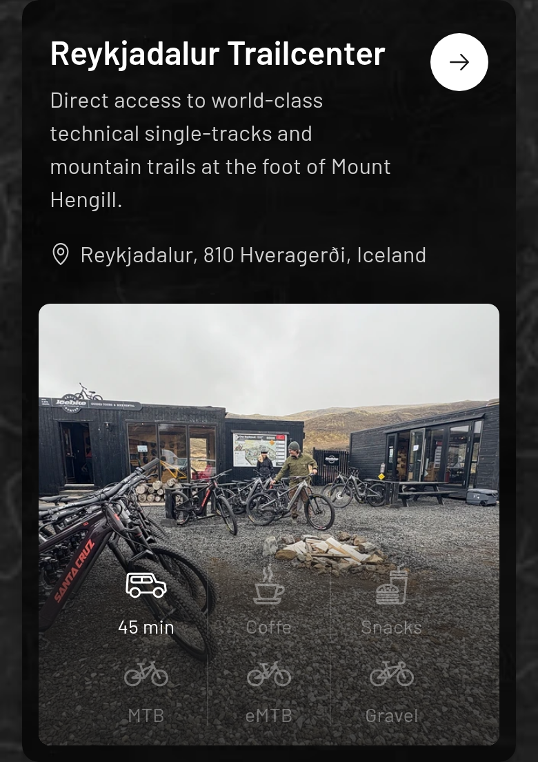 Footer section from Icebike Adventures, on a phone