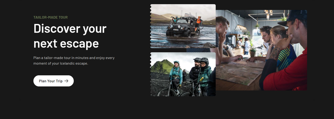 Discover Your Next Escape section from Icebike Adventures