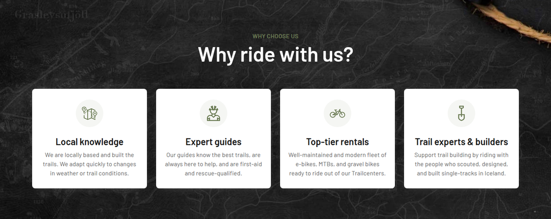 Why Ride with Us section from Icebike Adventures