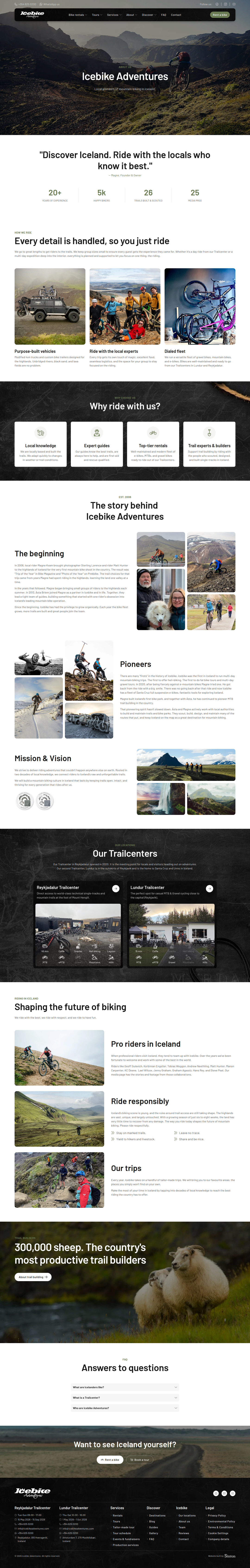 About page of Icebike Adventures
