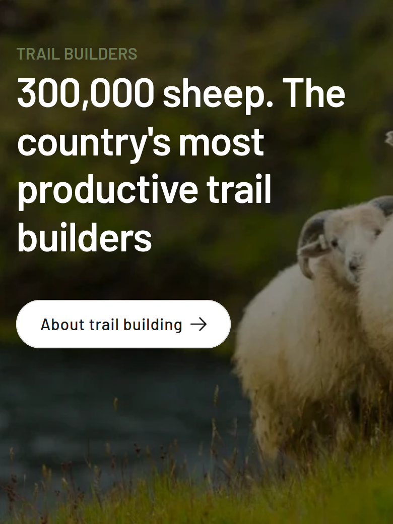 The Most Productive Trail Builders section from Icebike Adventures, on a phone