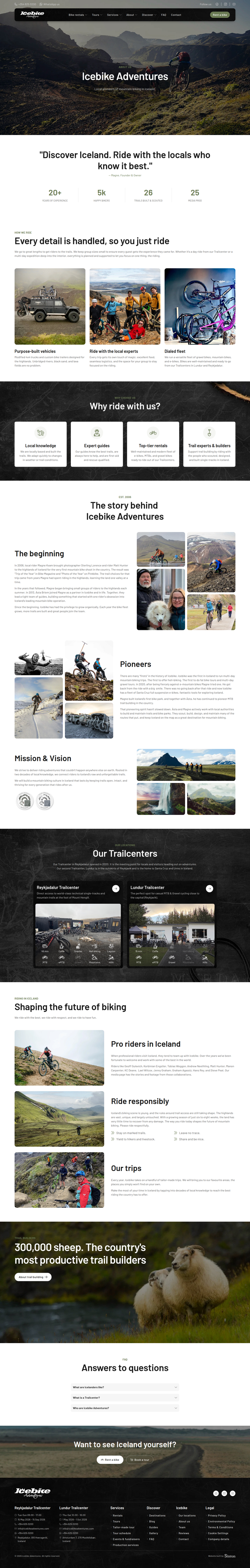 About page from Icebike Adventures