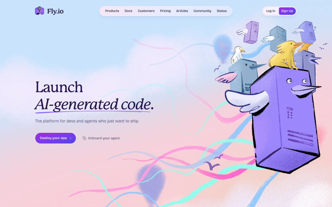 Launch AI-Generated Code section from Fly.io
