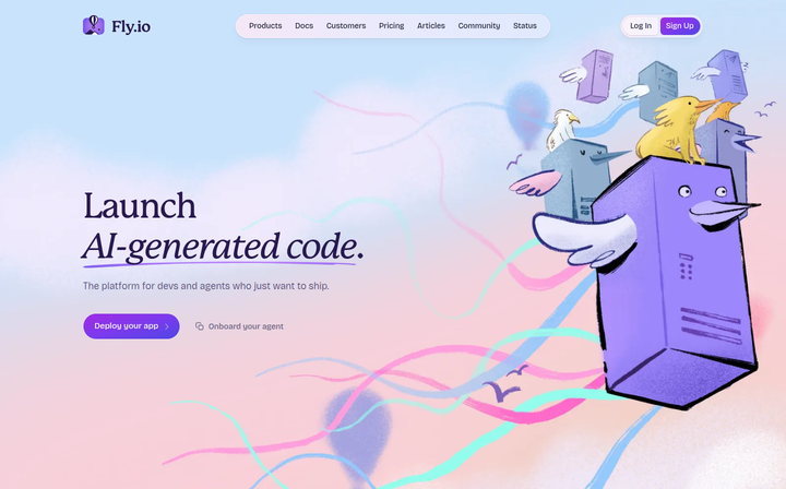 Launch AI-Generated Code section from Fly.io