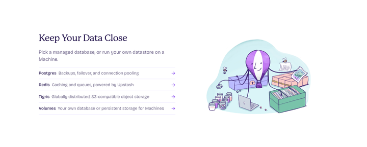 Keep Your Data Close section from Fly.io