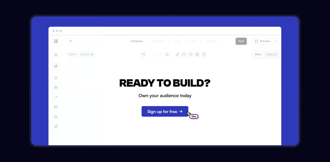 Ready to Build? section from beehiiv