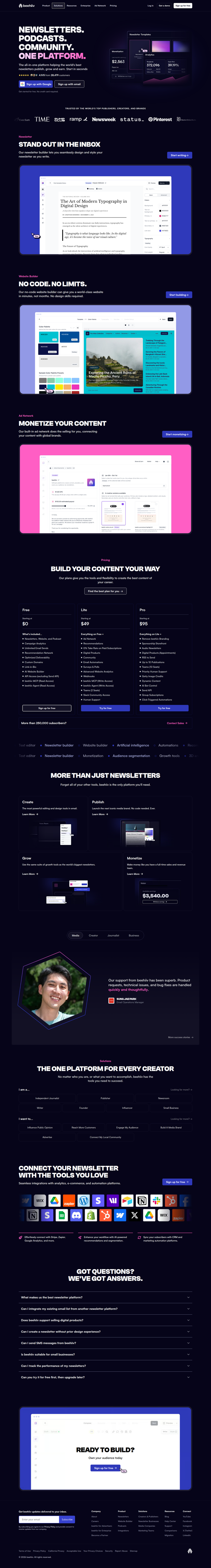 Home page from beehiiv