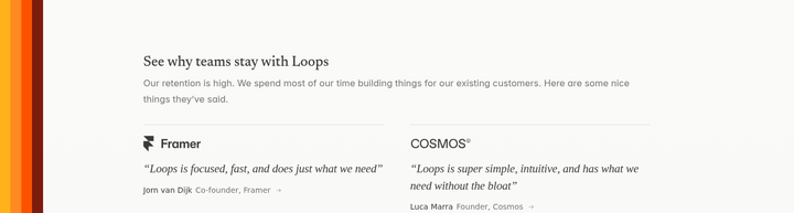 See Why Teams Stay With Loops section from Loops