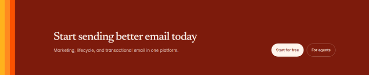 Start Sending Better Email Today section from Loops