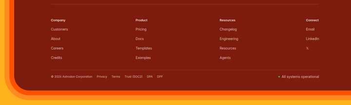 Footer section from Loops