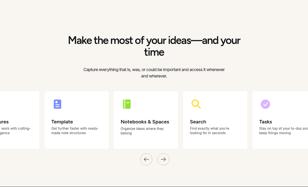 Make the Most of Your Ideas and Your Time section from Evernote