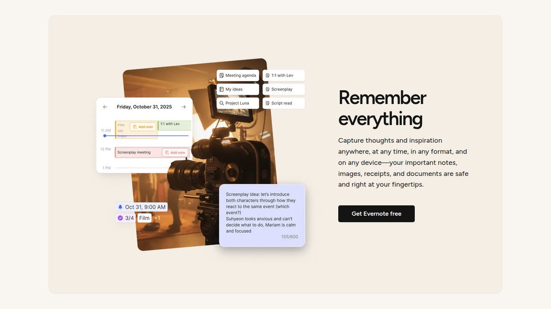 Remember Everything section from Evernote