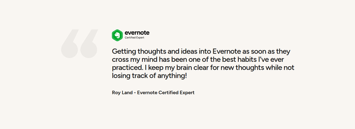 Customer Quote section from Evernote