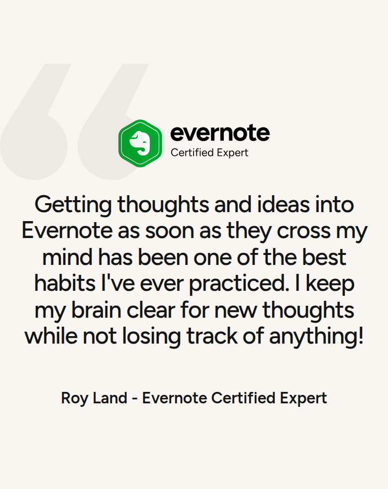 Customer Quote section from Evernote, on a phone