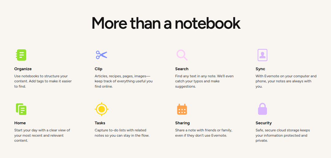 More Than a Notebook section from Evernote