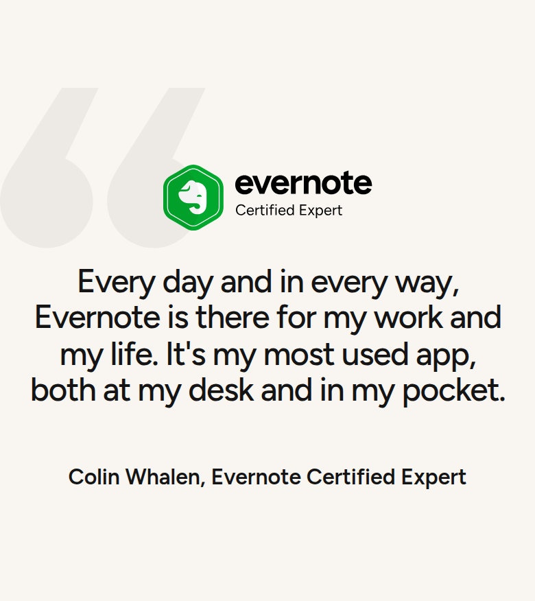 Customer Quote section from Evernote, on a phone