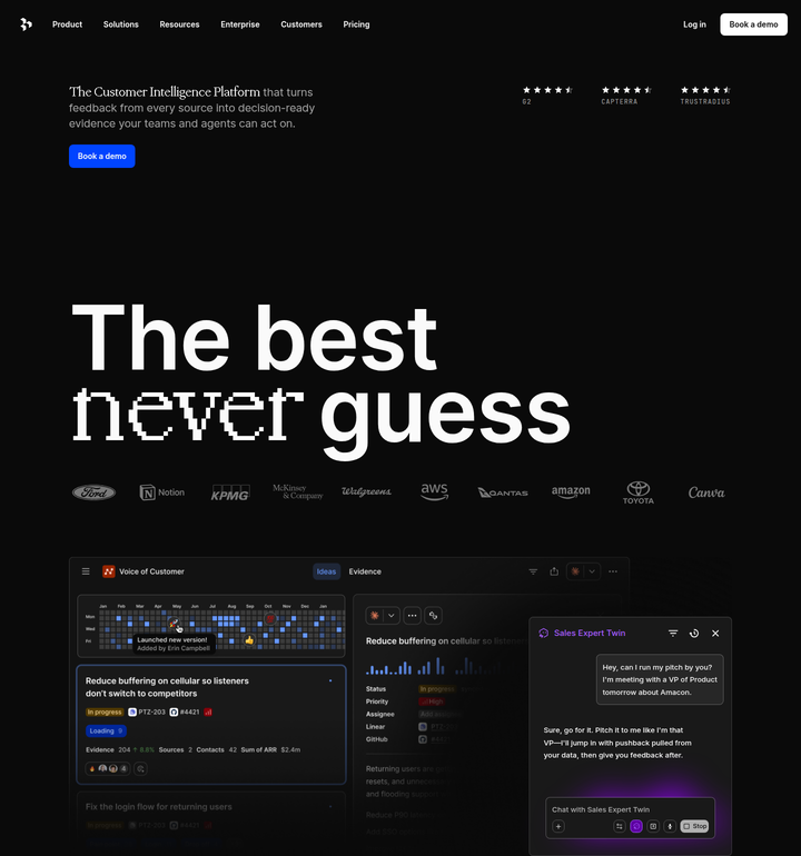 The Best Never Guess section from Dovetail