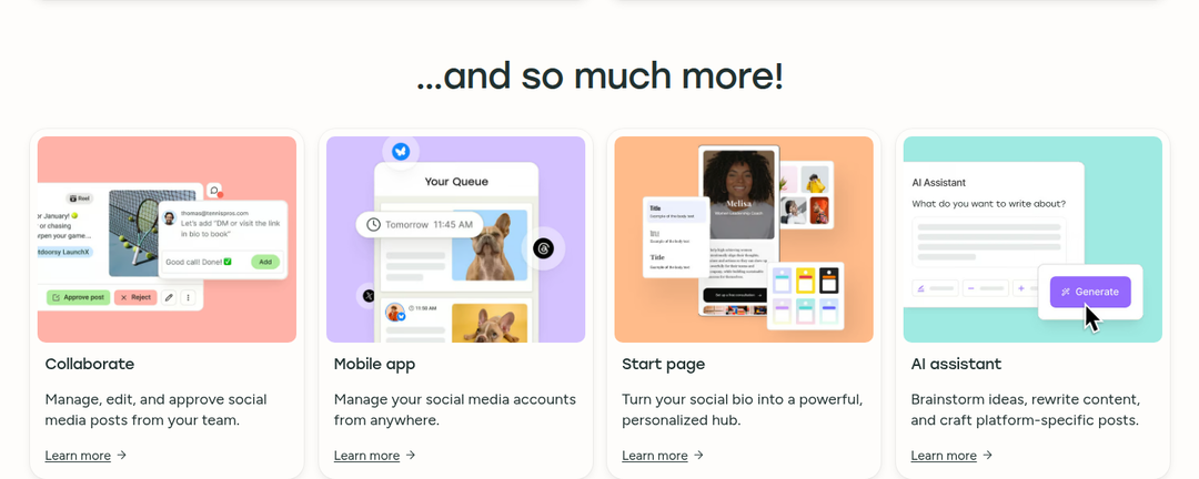 And So Much More section from Buffer
