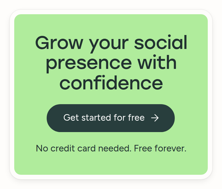 Grow Your Social Presence with Confidence section from Buffer, on a phone