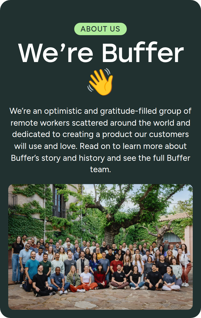 We're Buffer section from Buffer, on a phone