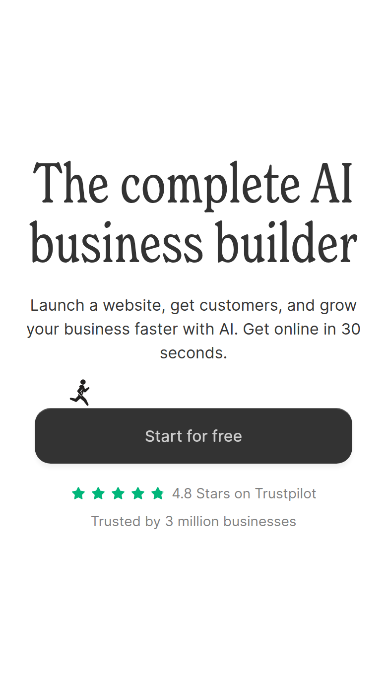 The Complete AI Business Builder section from Durable, on a phone