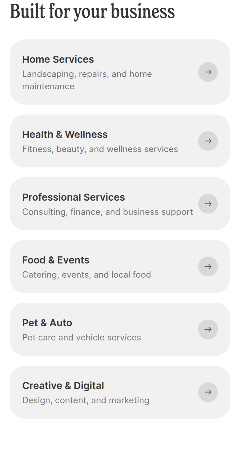 Built for Your Business section from Durable, on a phone