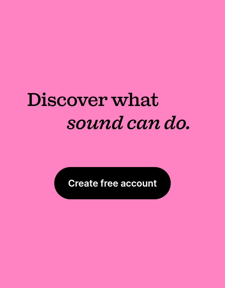 Discover What Sound Can Do section from Epidemic Sound, on a phone