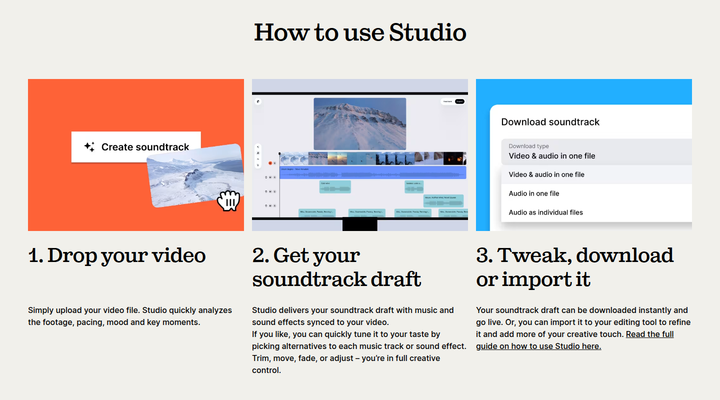 How to Use Studio section from Epidemic Sound