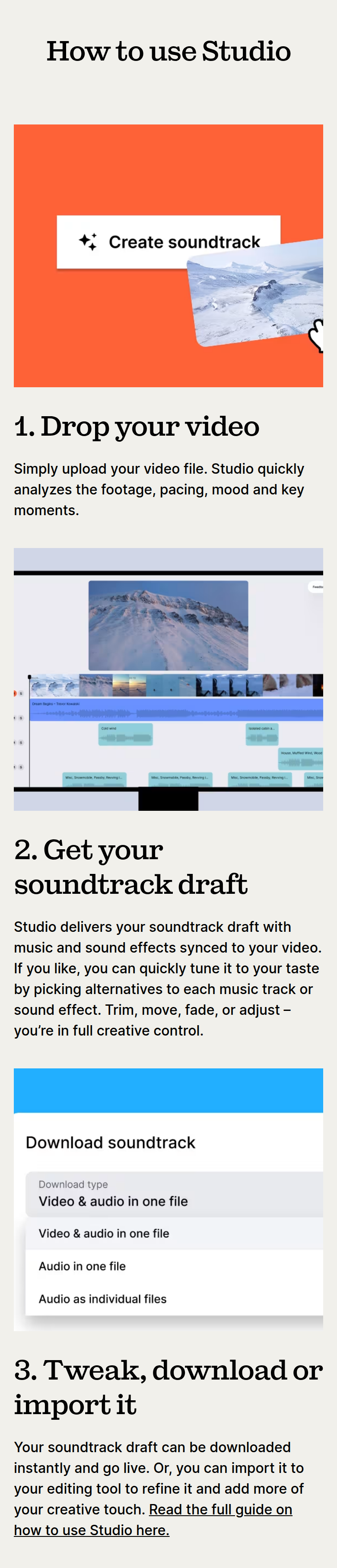 How to Use Studio section from Epidemic Sound, on a phone