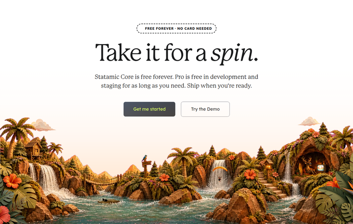 Take It for a Spin section from Statamic