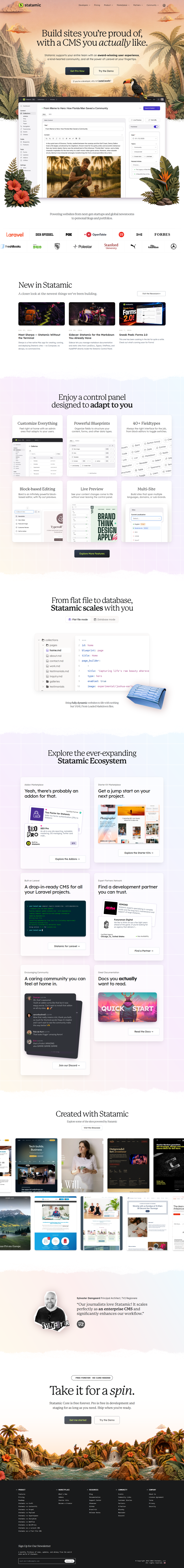 Home page of Statamic