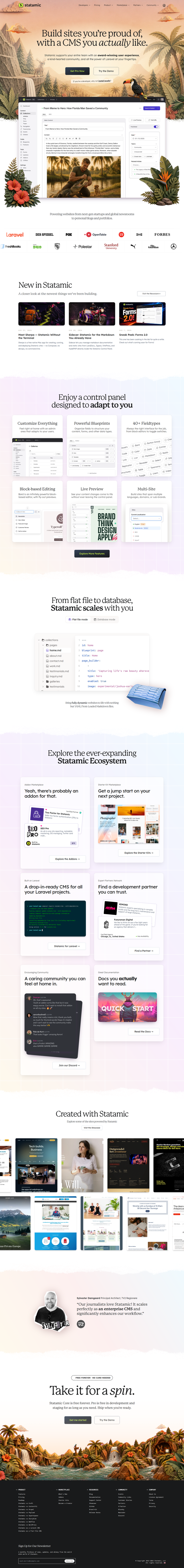 Home page from Statamic