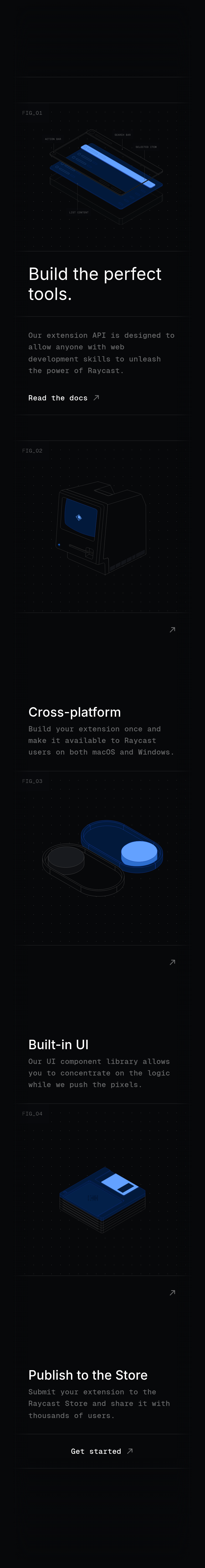 Build the Perfect Tools section from Raycast, on a phone